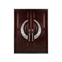 Portes d'entrée intérieures modernes en bois massif pour villa avec isolation phonique et surface finie