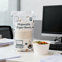 Bol en papier jetable pour micro-ondes, couleur et design personnalisés, livraison rapide, fabriqué en Chine
