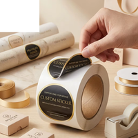Étiquettes personnalisées en rouleau, imperméables, avec logo d'entreprise imprimé en feuille d'or, pour emballage de produits - Prix usine