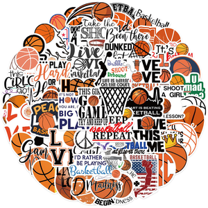 50 autocollants personnalisés en PVC pour le basketball, imperméables, résistants aux déchirures, couleurs vives, pour ordinateur portable ou voiture, pour les fans de dessins animés - Product Image 1