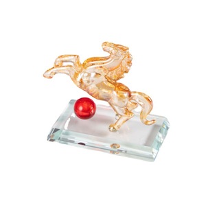 Ornement de cheval en cristal Tian Hu, couleur champagne, décoration Feng Shui pour bureau et salon - Product Image 5