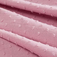 Tissu jacquard 100% coton lavé au sable, motif de fleurs découpées en points, tissu respirant tissé