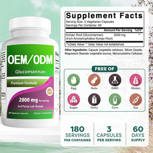 Pilules amincissantes végétaliennes biologiques de qualité supérieure, capsules d'antioxydants au glucomannane de <span class=keywords><strong>konjac</strong></span>, 180 capsules, 2 doses par jour <span class=keywords><strong>pour</strong></span> la perte de poids chez l'adulte - Product Image 5