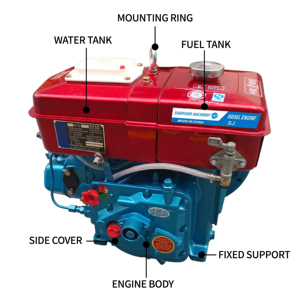 Moteur <span class=keywords><strong>diesel</strong></span> monocylindre 4 temps Sharpower série R 7HP, type horizontal, refroidi par eau, avec roulement pour l'Afrique - Product Image 2