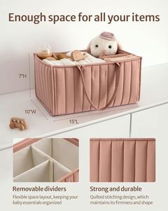 Panier de rangement pour couches de bébé respirant et lavable, organisateur portable pour voiture - Product Image 5
