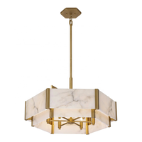 Classique De Luxe Albâtre Forme Ronde En Laiton Salon Lampe Marbre Suspendus Lumières Grand Rectangulaire Table À Manger Lustre