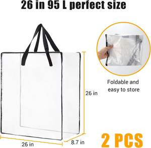 2 Pak wadah penyimpanan karangan bunga 26 inci 90 Liter, tas penyimpanan rumah untuk dekorasi Natal musim semi musim panas untuk pakaian tempat tidur - Product Image 2