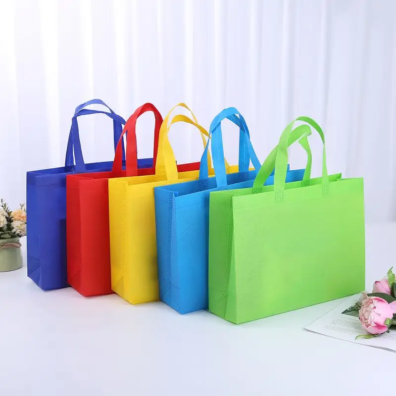 Non Woven Tote Bag With Custom Logo Fabric Polypropylene Woven Bag Reusable Non Woven Shopping Bag