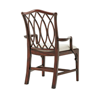 Chaise de salle à manger moderne en bois massif acajou avec coussin et dossier en bois pour salle à manger familiale et salon