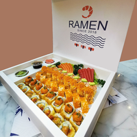 Boîte à emporter de sushi en papier de qualité alimentaire magnétique de luxe imprimé de logo personnalisé