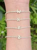 Bracelet tennis ajustable en acier inoxydable plaqué or 18 carats, étanche, avec lettre A-Z et zircon carré, bijou fantaisie pas cher