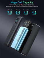 Batterie externe 30000mAh avec câbles Type C et L intégrés, écran LED numérique, charge rapide SCP22.5W PD20W PN-A30