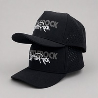 Casquette de golf OEM personnalisée à 6 panneaux avec patch tissé, perforations laser, en nylon imperméable et respirant, pour sports de plein air