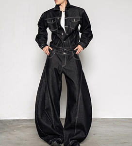 Personnalisé Hommes Respirant Bleu Denim Veste Pantalon Deux Pièces Jeans Costume pour Style Décontracté Automne Tissé Armure Plus La Taille Brodé - Product Image 5