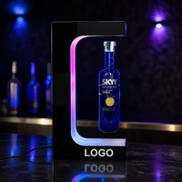 Support de Bouteille Rotatif Magnétique à LED en Acrylique pour Bar KTV, Présentoir de Bouteilles de Vin Personnalisé en Gros pour Usine