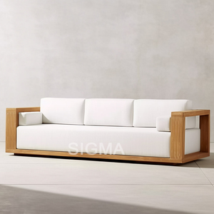 Set di Divani <span class=keywords><strong>da</strong></span> Patio SIGMA in Teak Massiccio di Alta Qualità - Mobili <span class=keywords><strong>da</strong></span> Esterno Durevoli con Cuscini in Schiuma Impermeabile - Product Image 5