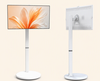 Layar Sentuh Digital Signage Android Portabel 32 Inci, Layar LCD Kapasitif, Tipe Standing, untuk Pusat Perbelanjaan