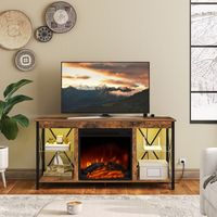 Table console multimédia électrique avec foyer intégré, meuble TV avec foyer, unité multimédia avec foyer, support TV