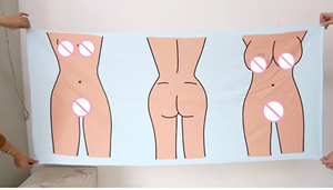 Wholesale Woman Man Nuded Body Print Beach Pool Bath Towel Funny Gag Gift <strong>Penis</strong> Towel Birthday Summer Adult Present - Product Image 4