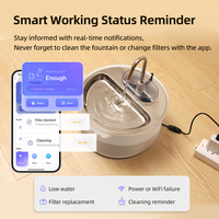 Tempat Minum Kucing Stainless Steel 4L dengan Indikator Level Air, Fountain Hewan Peliharaan Wifi Tuya, Dispenser Air untuk Anjing dan Kucing