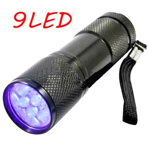 Senter UV LED 9 Mini 395nm, Senter UV Ultra Violet, senter cahaya hitam