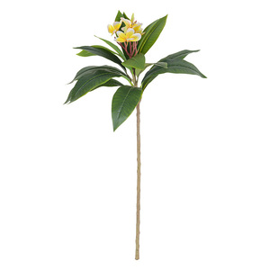 Arbre artificiel de frangipanier, fleurs en plastique tactiles 3D, fleurs en soie blanches, rouges, jaunes, décorations de mariage, pièce unique - Product Image 5