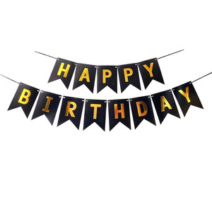 Guirnalda de Letras de Papel Dorado con 'HAPPY BIRTHDAY' y Serpentinas en Forma de Cola de Pez para Decoración de Fiestas de Cumpleaños - Product Image 2
