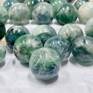 Esfera de Fluorita con Plumas de Estilo Bohemio, Piedra de Cristal Natural de Alta Calidad al por Mayor para Decoración del Hogar y Regalos Navideños - Product Image 3