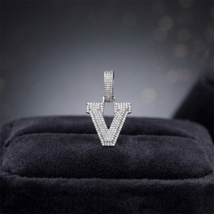 Pendentif Lettre en Argent Sterling 925 Plaqué Or avec Moissanite, Sertissage Griffe Glacée, Breloque Hip Hop, Bijou Unisexe, Cadeau - Product Image 2