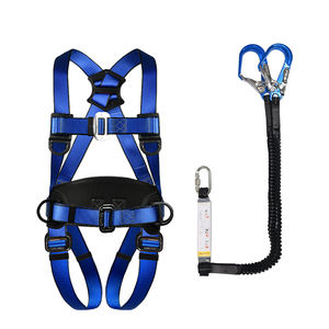 5点高高度カラビナダブルフックポリエステル安全ベルト完全なボディワークハーネス救助のための落下保護 - Product Image 2