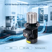 Pompe centrifuge verticale multi-étages en acier inoxydable H2V30 480W 220V/380V, pompe à liquide de refroidissement industrielle pour machine-outil CNC