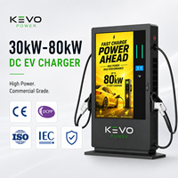 Chargeur EV commercial extérieur double pistolet DC avec écran 65 pouces 2500-3000 Nits IP54 et gestion à distance