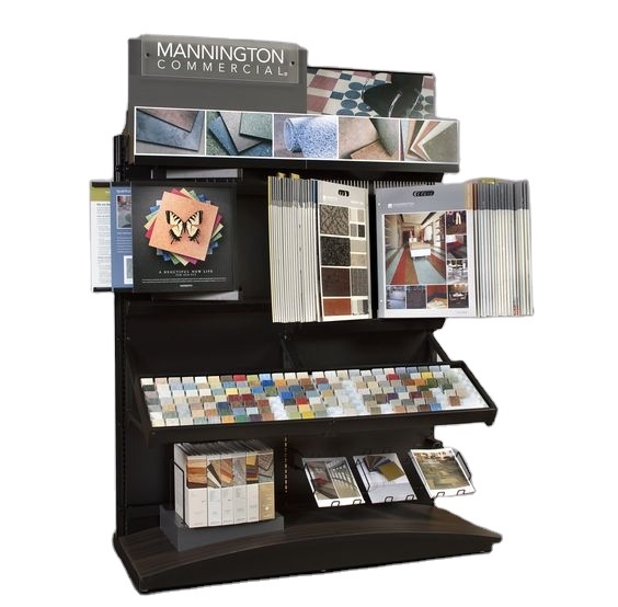 Apache Metal Showroom Floor Standing Slab Rock Carpet Granite Quartz Marble Ceramic Stone Tile Display Rack Stand — view 5