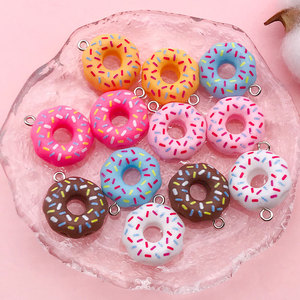 Breloques en résine en forme de donut pour la fabrication de bijoux, boucles d'oreilles, colliers, accessoires de porte-clés faits main, colgantes - Product Image 2