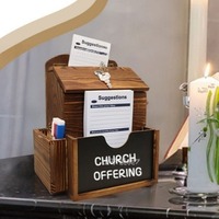 Boîte aux lettres carrée en bois murale verrouillable |   Boîte à suggestions 2 en 1, porte-stylo pour le bureau et la maison |   Boîte aux lettres décorative