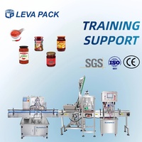 Ligne de remplissage et d'emballage automatique de beurre de cacahuète de qualité alimentaire, ligne de remplissage et de bouchage de pots de confiture de fraises et de sauces