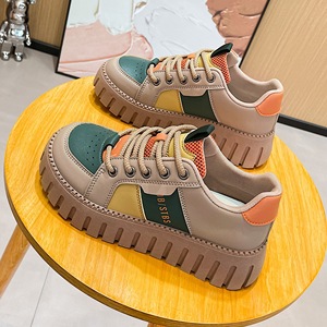 Chaussures de sport à plateforme pour femmes multi-saisons, portées <span class=keywords><strong>sans</strong></span> frotter les pieds, respirantes, assorties de couleurs, chaussures décontractées à la mode coréenne - Product Image 2