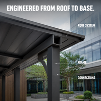 Pergola bioclimatique solaire photovoltaïque avec toit à lames orientables et options personnalisées pour les acheteurs de projets hôteliers et de aménagement paysager