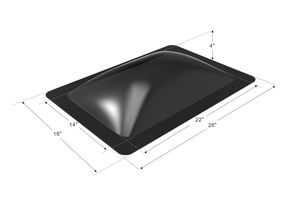 Reemplazo de tragaluz RV, dimensión exterior de 18 "X 26", dimensión de cúpula de 22 "14 X" compatible con camión de quinta rueda de remolque <span class=keywords><strong>Camper</strong></span>, negro - Product Image 3