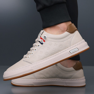 Chaussures décontractées blanches pour hommes, tendance, à bout rond, respirantes, semelle en caoutchouc, baskets mode été - Product Image 4