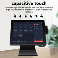Système PC tactile POS 15,6 pouces, double écran tactile, contrôle tactile POS avec imprimante pour la vente au détail