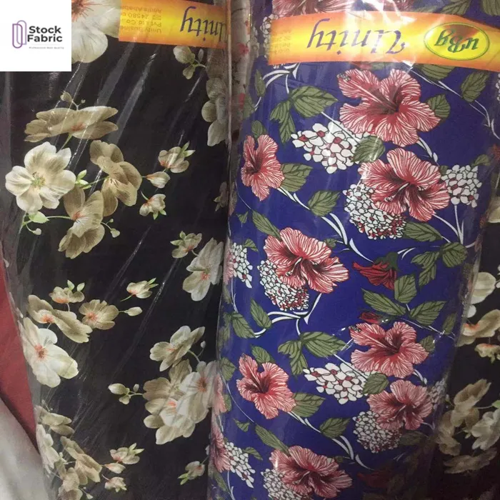 Hot selling 100% poly moss crepe print stock fabric in China