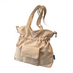 Korean-Style Zipper Closure Solid Color <b>Canvas</b> Women's Shoulder/Crossbody Tote <b>Bag</b> Casual Handheld Underarm Winter Tanjing - Product Image 1