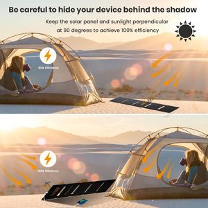 Cargadores de Paneles Solares Portátiles de 40W con Salidas USB-C PD2.0, USB-A QC3.0 y DC, Plegables, Resistentes al Agua IP67 - Product Image 5