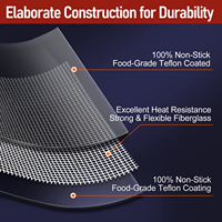 Tapis de grillade antiadhésifs pour barbecue pour extérieur Feuilles de grillades en PTFE réutilisables et faciles à nettoyer