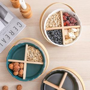 Ortable Mamic Amic eramic ererving asasket viivided im Sum Andy nnacks tortorage Ox asasket Ceramic late - Product Image 4