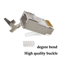 Gold Plated 50U Nickel-plated Iron Metal Shell Cat7 Shielded 8P8C STP FTP Modular Ethernet Network RJ45 Connector Plug