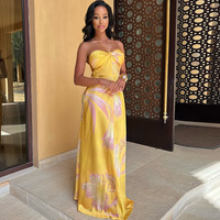 Nouveaux maillots de bain couvre-maillots de bain personnalisés Vêtements de plage à imprimé floral Robes de plage maxi de luxe sans bretelles Femmes été