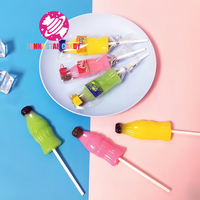 Sucettes de soda à saveur de fruits à bas prix en gros bonbons en forme de bouteille de cola sucette de bonbons durs pour les enfants