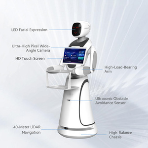 <span class=keywords><strong>Robot</strong></span> de service alimentaire intelligent Amy, livraison autonome par IA, double plateau, écran LED pour restaurant, hôtel et café - Product Image 3